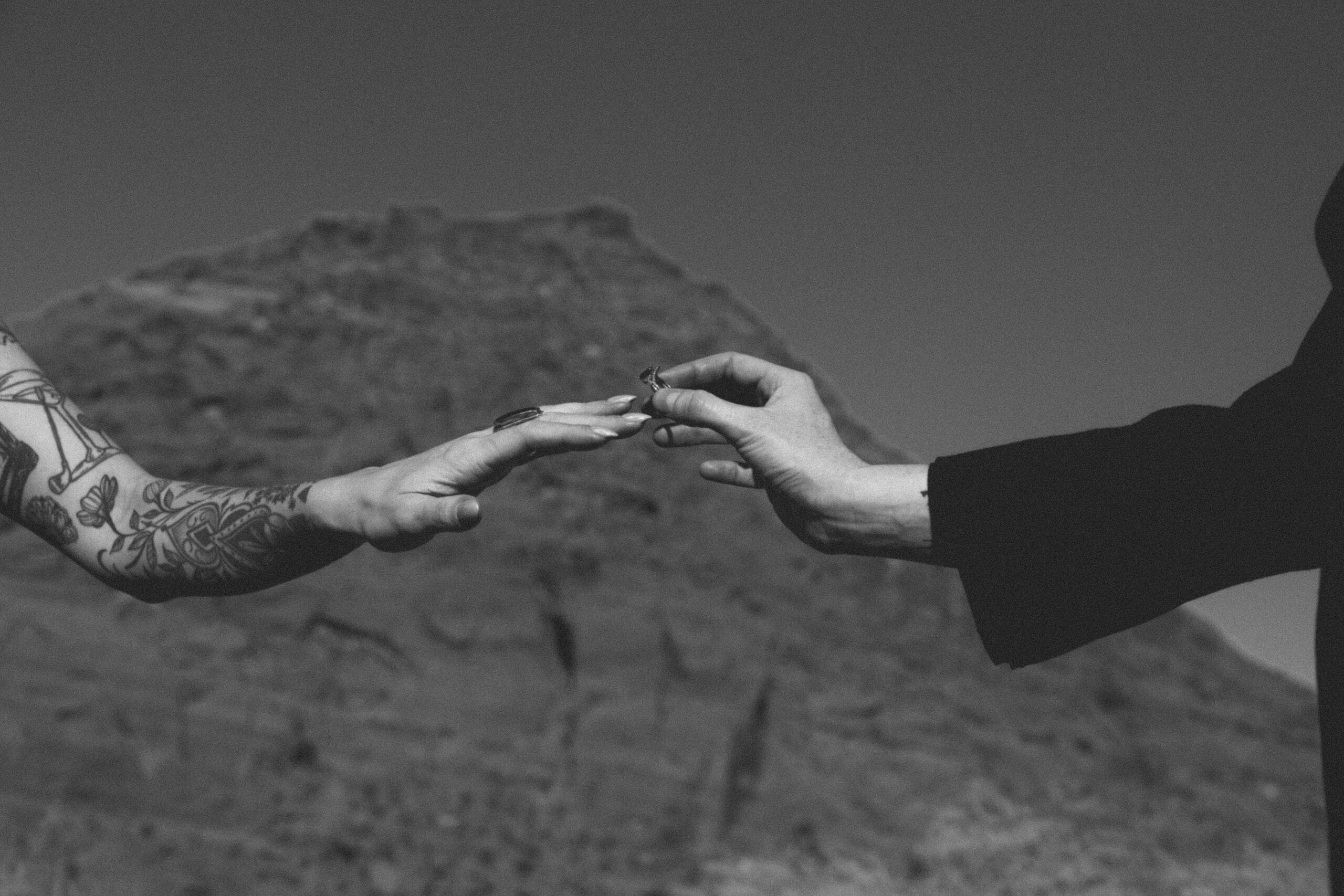 candid engagement photo from the deserts of Utah